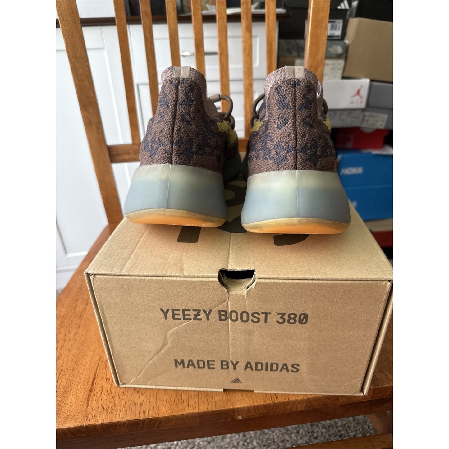 Size 9.5 adidas Yeezy Boost 380 Slip On Mens Brown Sneakers Casual Shoes BS251