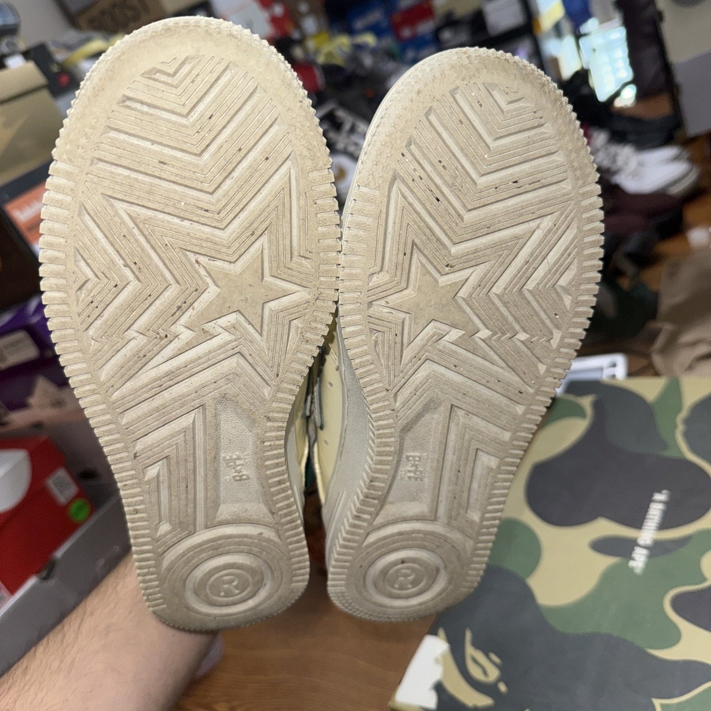 Size 7 A Bathing Ape Bape Green 1j30191017