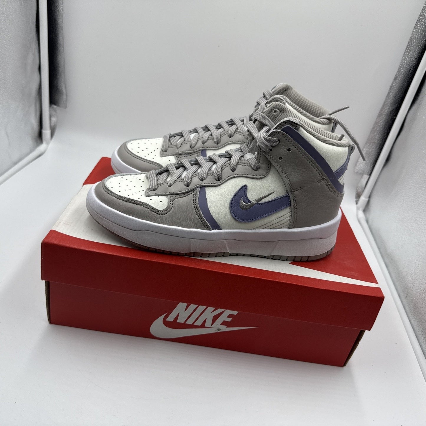 Nike Dunk High UP Women's Size 7.5 Sail Iron Purple College Grey DH3718-101 BOX BS753
