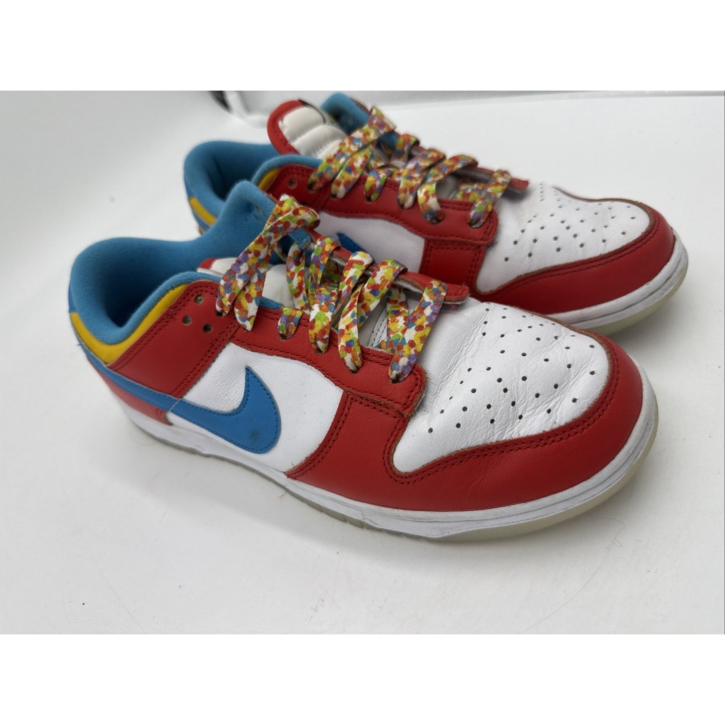 Size 7.5 - Nike Dunk Low x LeBron James x Fruity Pebbles Red