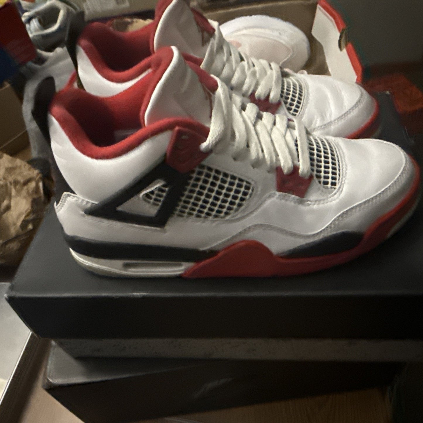 GS Size 6Y - Nike Air Jordan 4 Retro Fire Red Black 2020 (408452-160) BS498