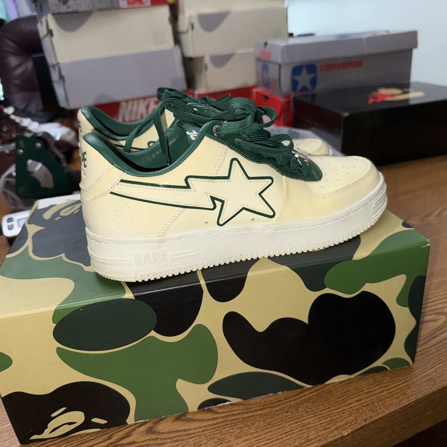 Size 7 A Bathing Ape Bape Green 1j30191017
