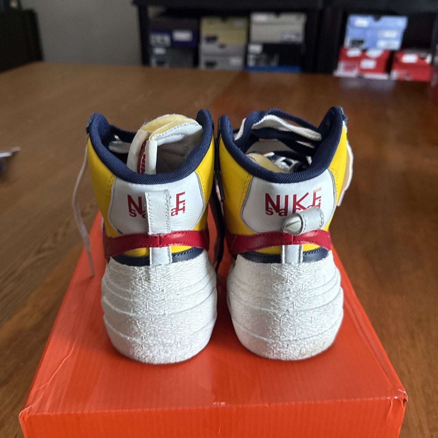 Size 7.5 - Nike sacai x Blazer Mid Maize Navy BS274