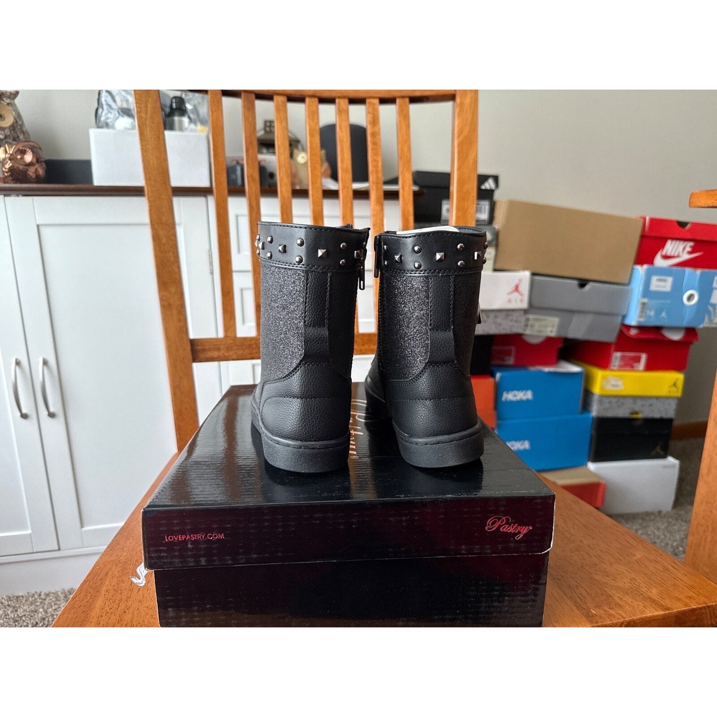Size 5 Pastry Womens Dance Military Glitz Boot Black PA161020 Sparkle BS254