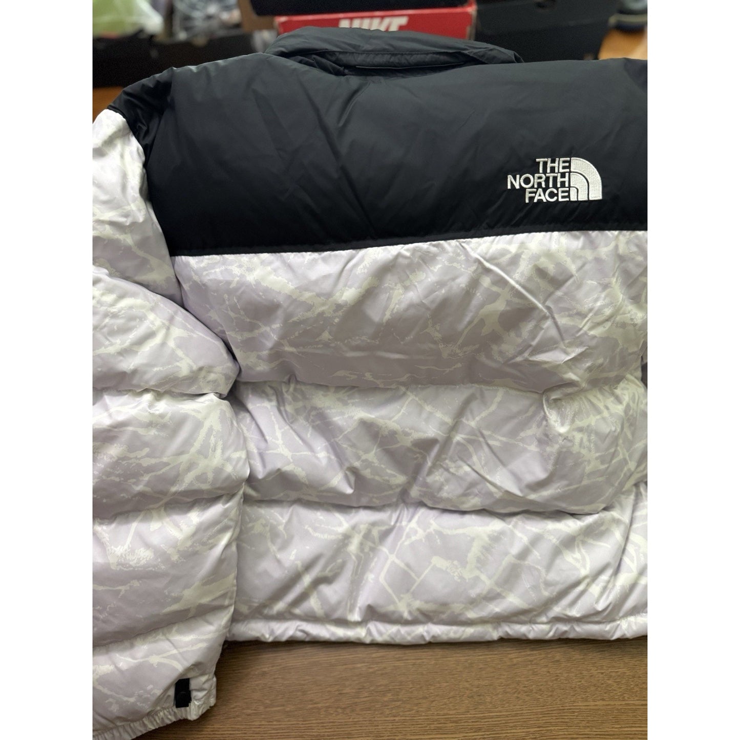 The North Face 1996 Retro Nuptse Print Quilted Down Jacket Women's/Plus 2X/Lilac