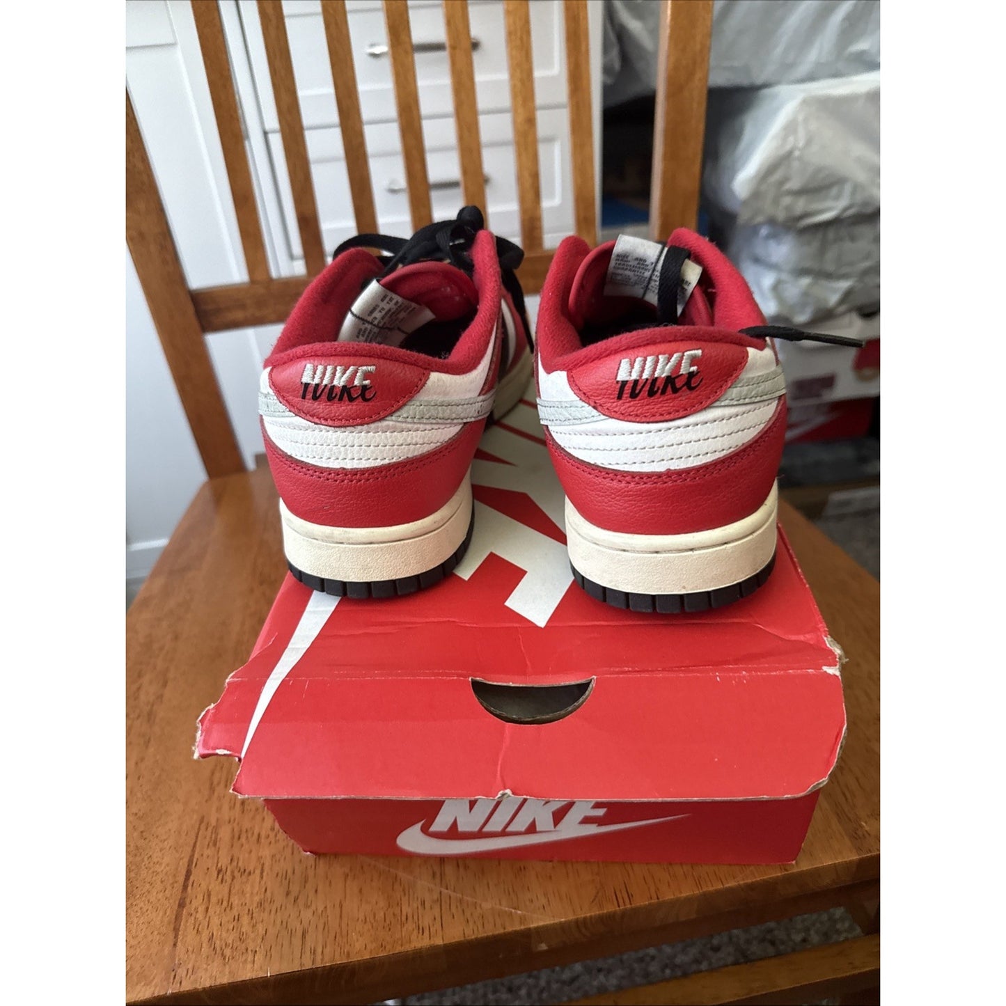Nike Dunk Low Top Retro Premium Shoes Men's 9 University Red/Black BS184