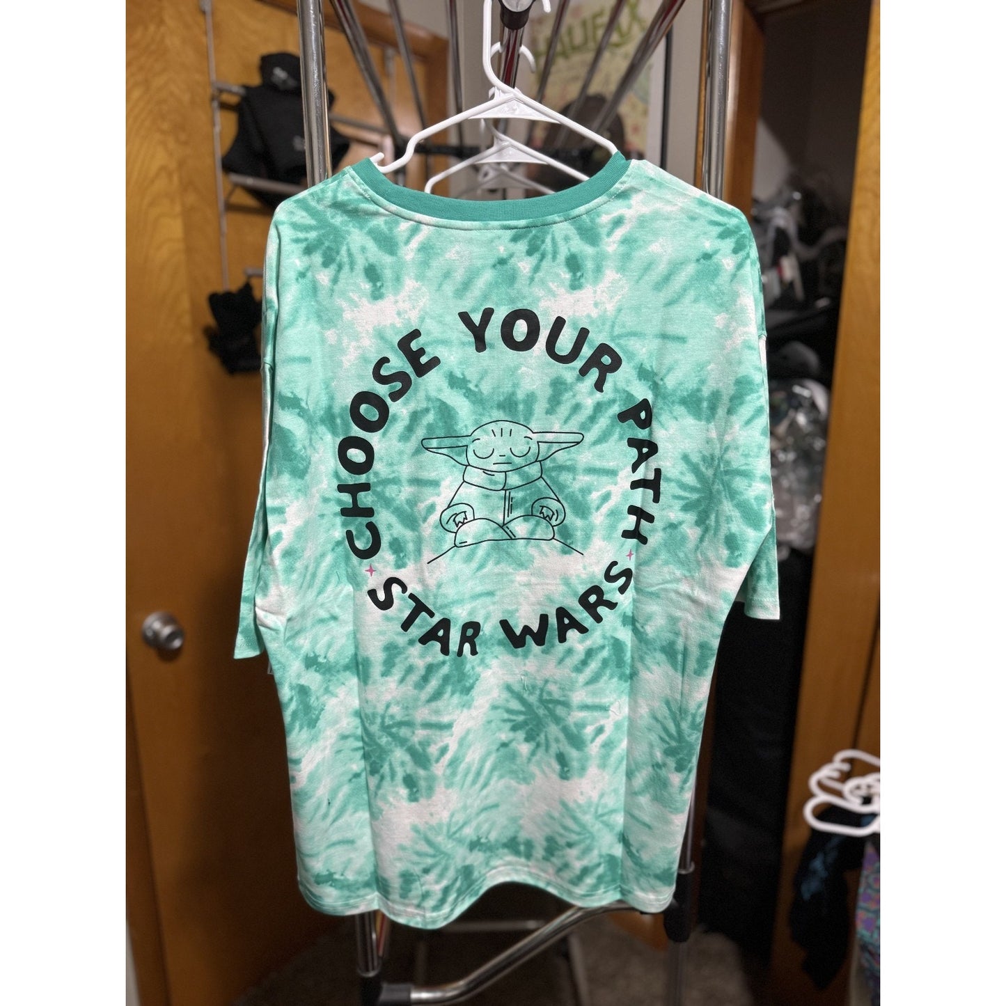 New DISNEY Star Wars Mandalorian Grogu Shirt 'Choose Your Path' Tie Dye