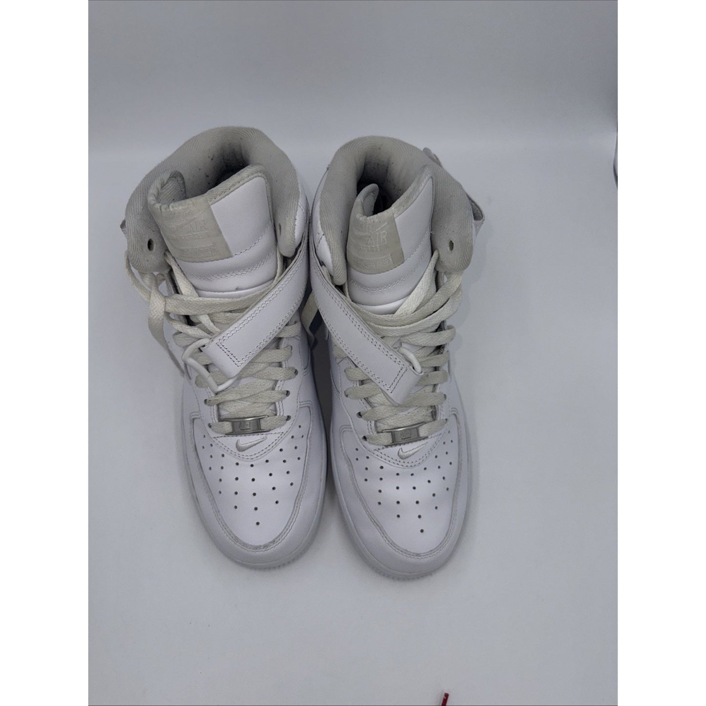 Size 9.5 - Nike Supreme x Air Force 1 Mid Box Logo - Triple White