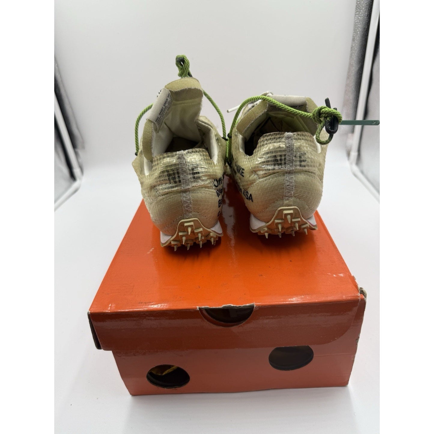 Size 8.5 - Nike Off-White x Waffle Racer Electric Green W