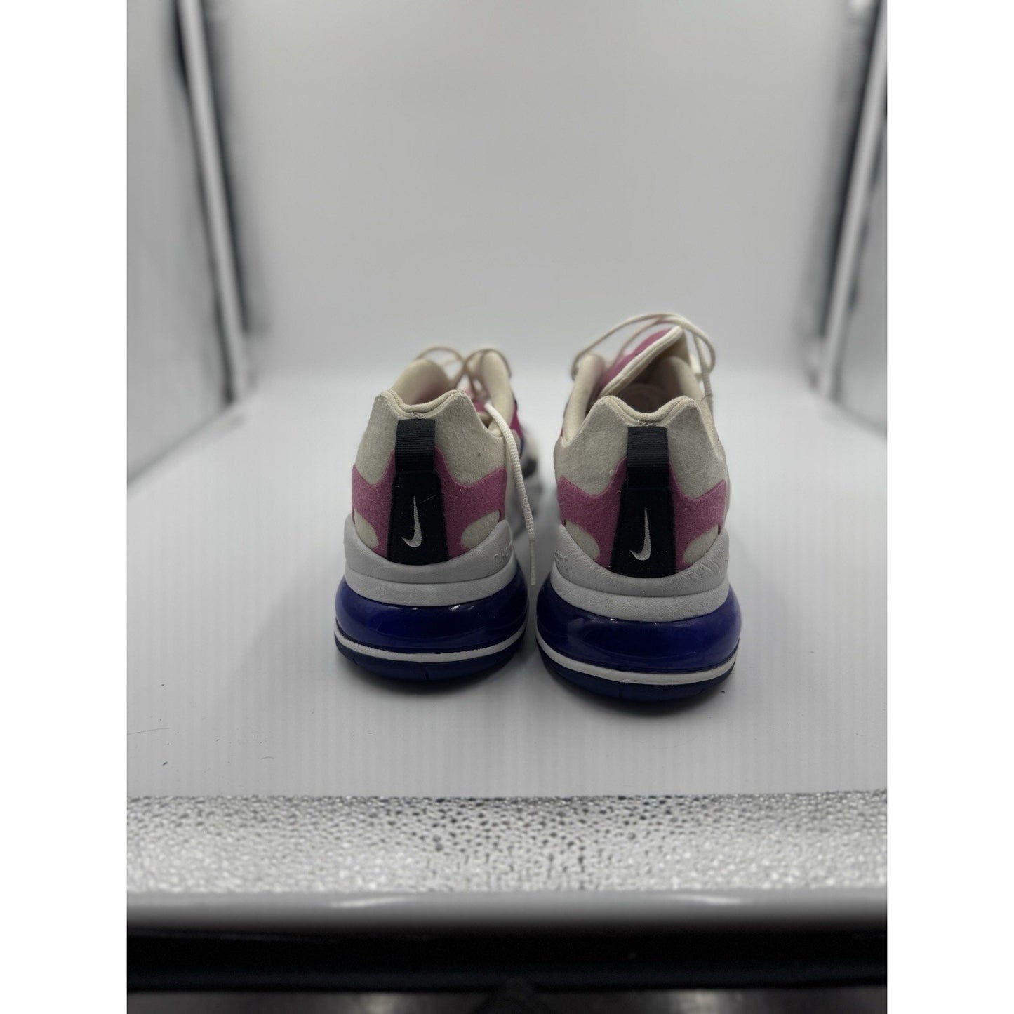 Size 12 - Nike Air Max 270 React White Fuchsia Blue W