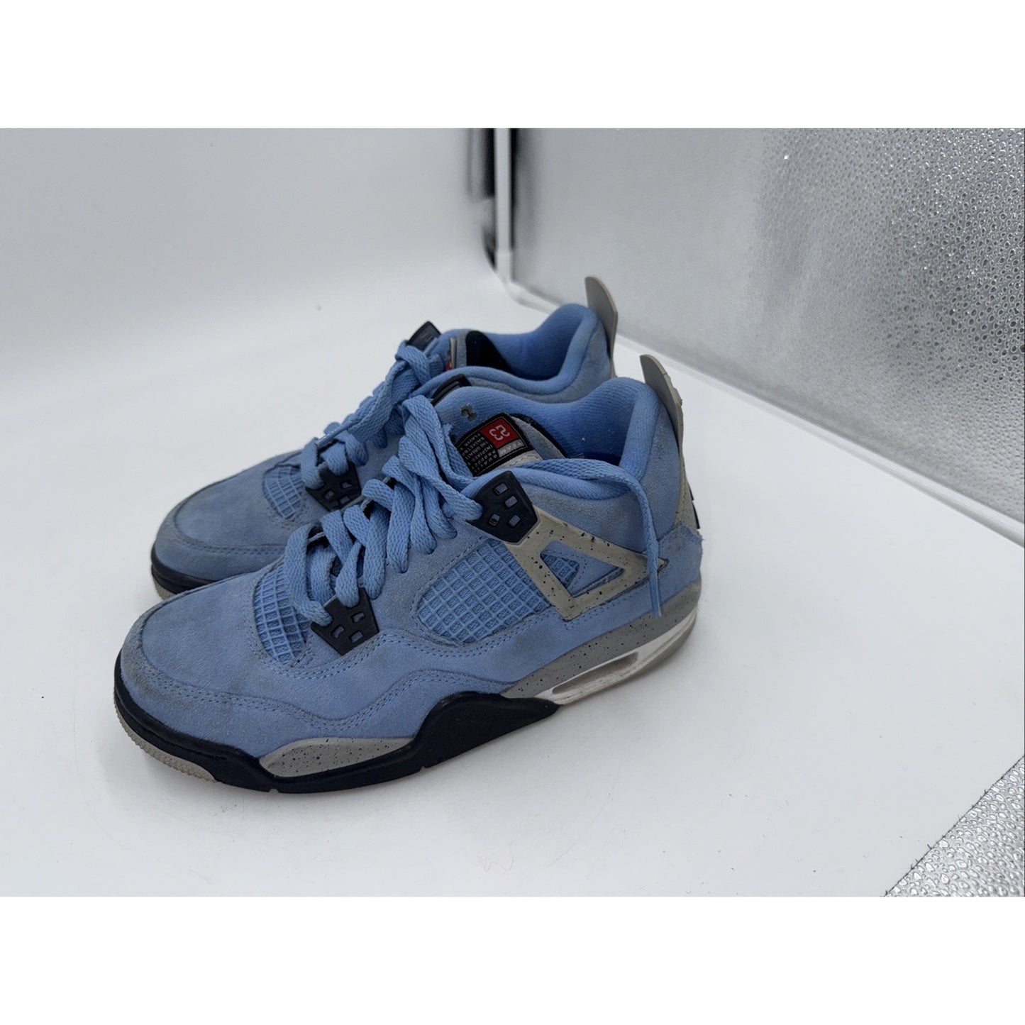 Size 5 - Jordan 4 Retro Black Tech Grey University Blue White 2021