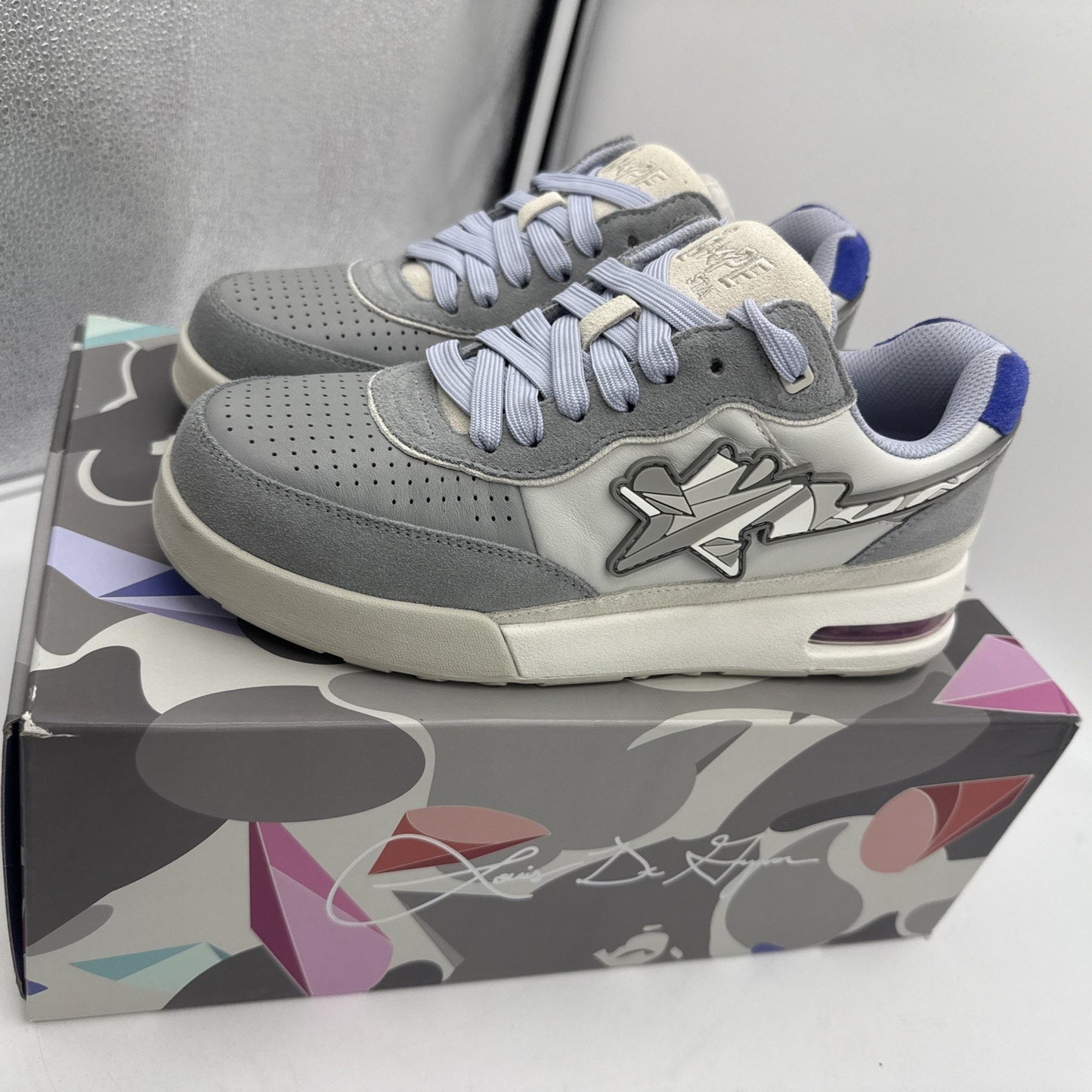 Size 8 - A Bathing Ape Louis De Guzman x Roadsta Grey Bape Bapesta
