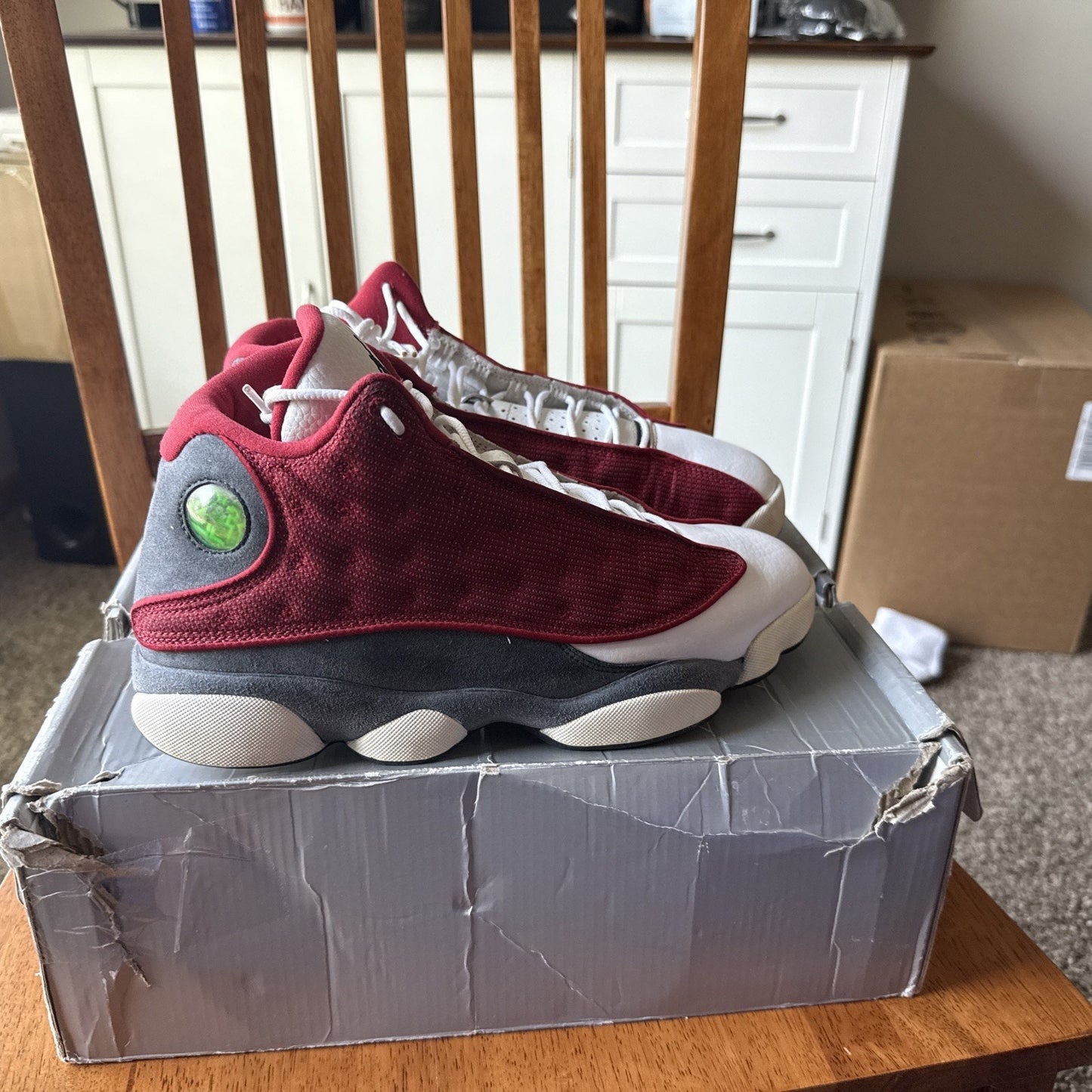 Size 9.5 - Jordan 13 Red/White BS019