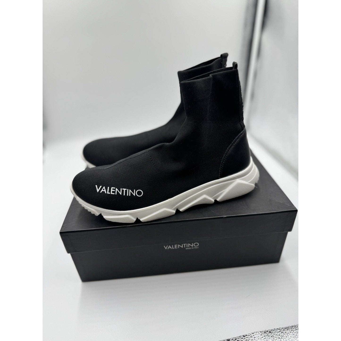 size 8.5 valentino sock sneaker Melissa Black BS617