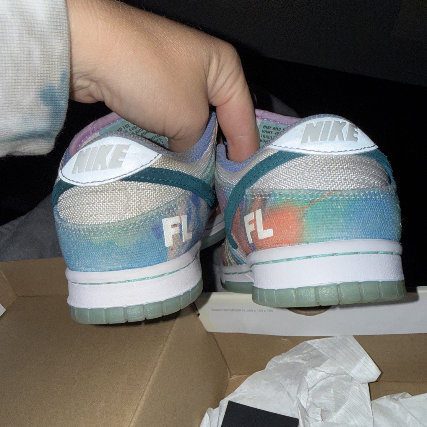 Size 4 - Futura Laboratories x Nike Dunk SB Low Bleached Aqua