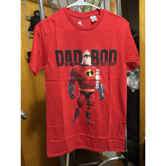 Disney Shirt Adult Small Red The Incredibles Dad Bod Bob Parr Pixar Parks