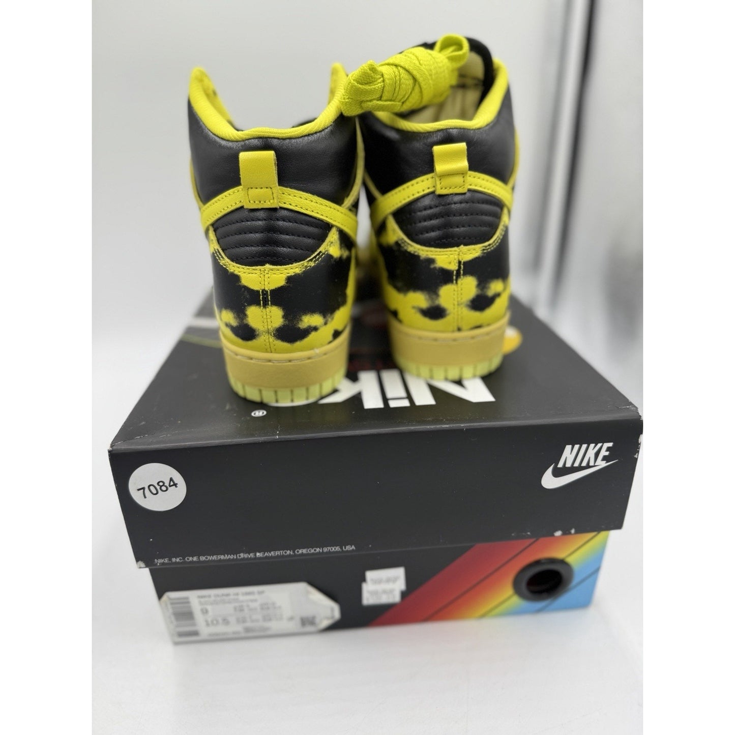 Size 9 - Nike Dunk 1985 High Yellow Acid Wash