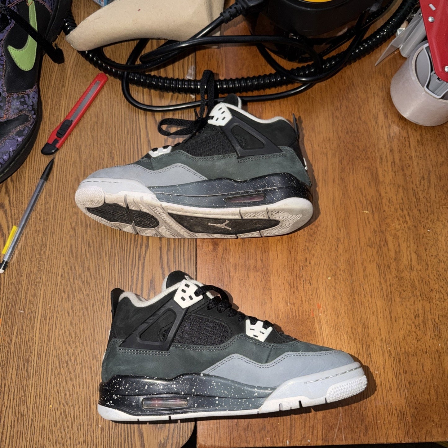 Jordan 4 Retro "Fear" (GS) Kids' Shoes 4YBlack/White-Anthracite FQ8213-002