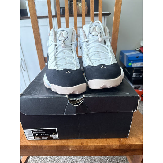 Nike Air Jordan 6 Rings Mens Size 11.5 White Fossil Stone Black 322992 112 BS232