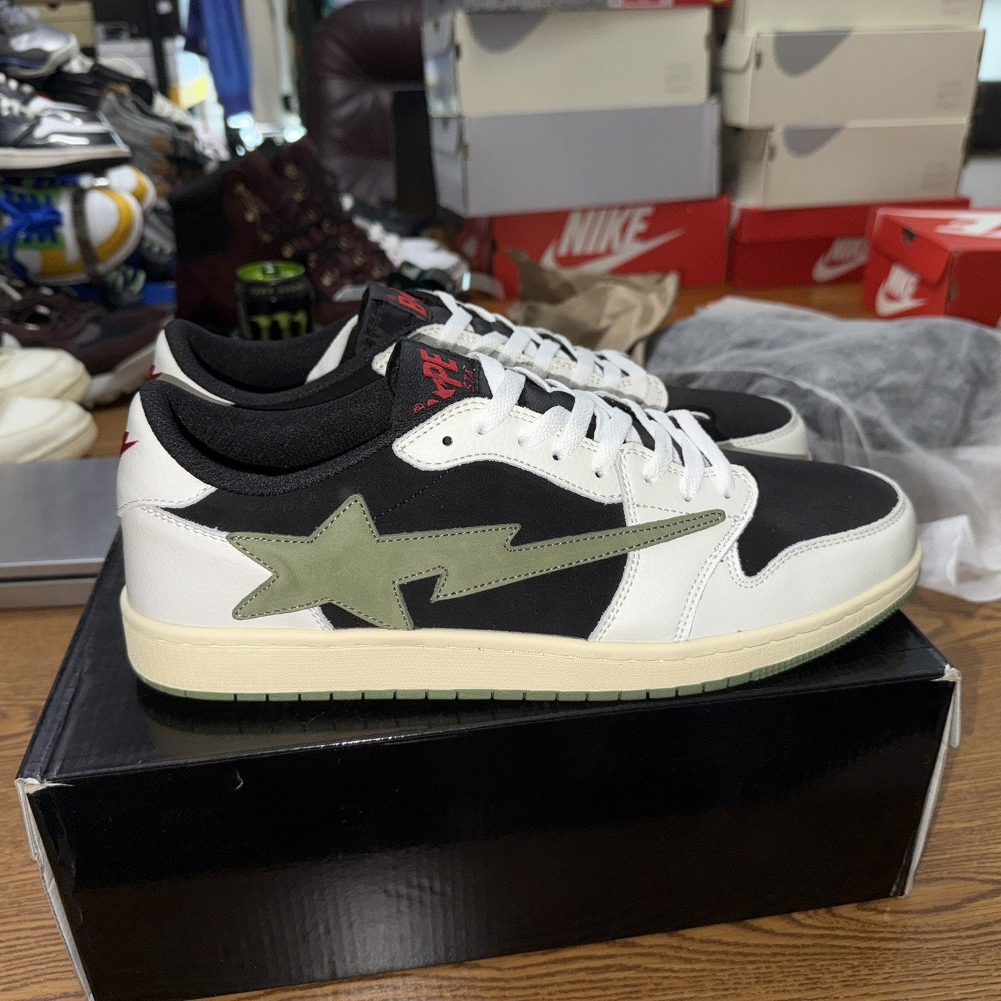 Indigo Studios LA Olive and Cream Size 13.5 bapesta Bape