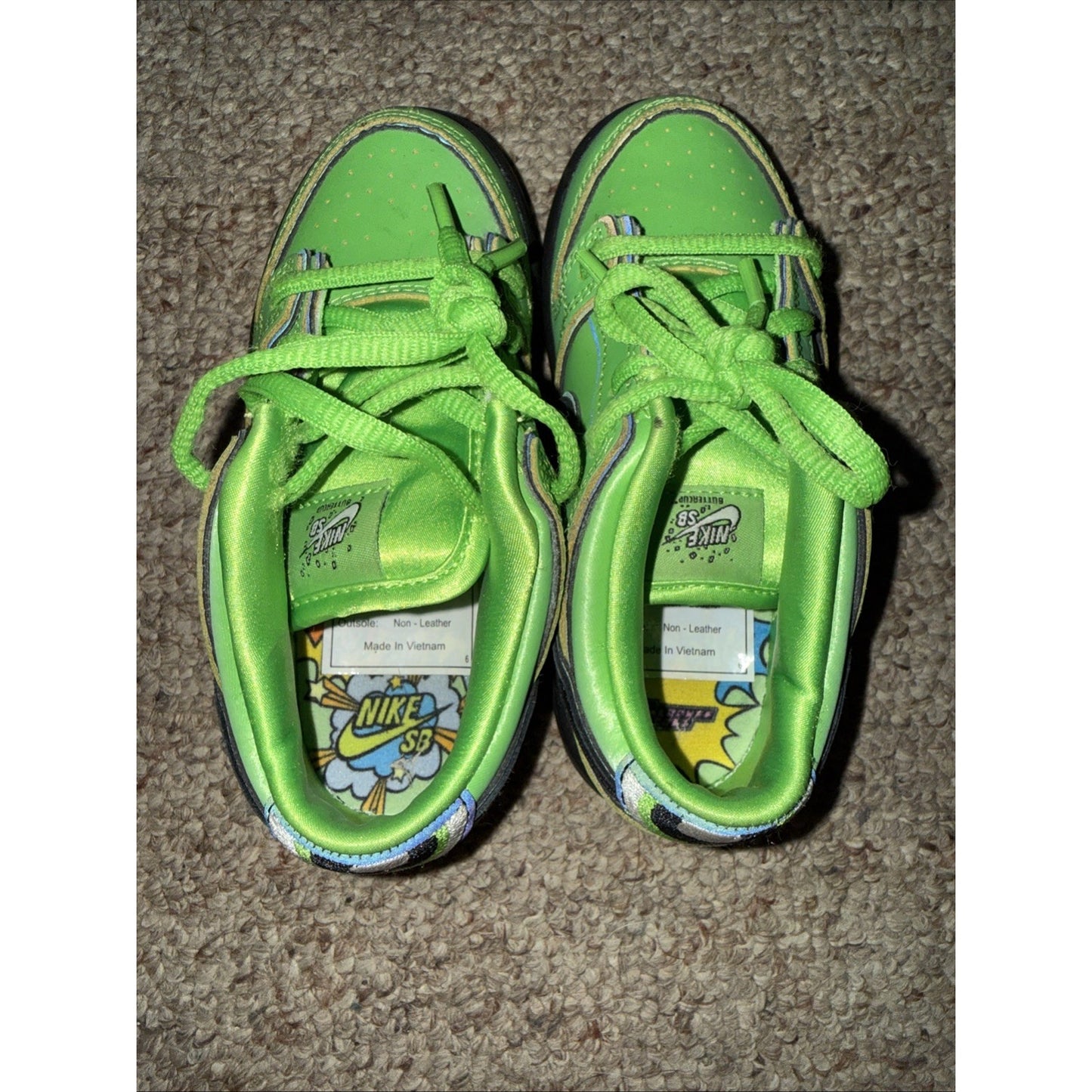 Toddler Size 9C Nike SB Dunk Low The Powerpuff Girls Buttercup (FZ8831-300)