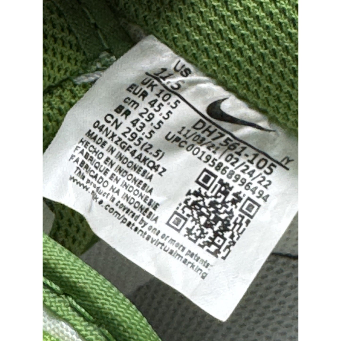 Size 11.5 - Nike Air Force 1 '07 White Chlorophyll