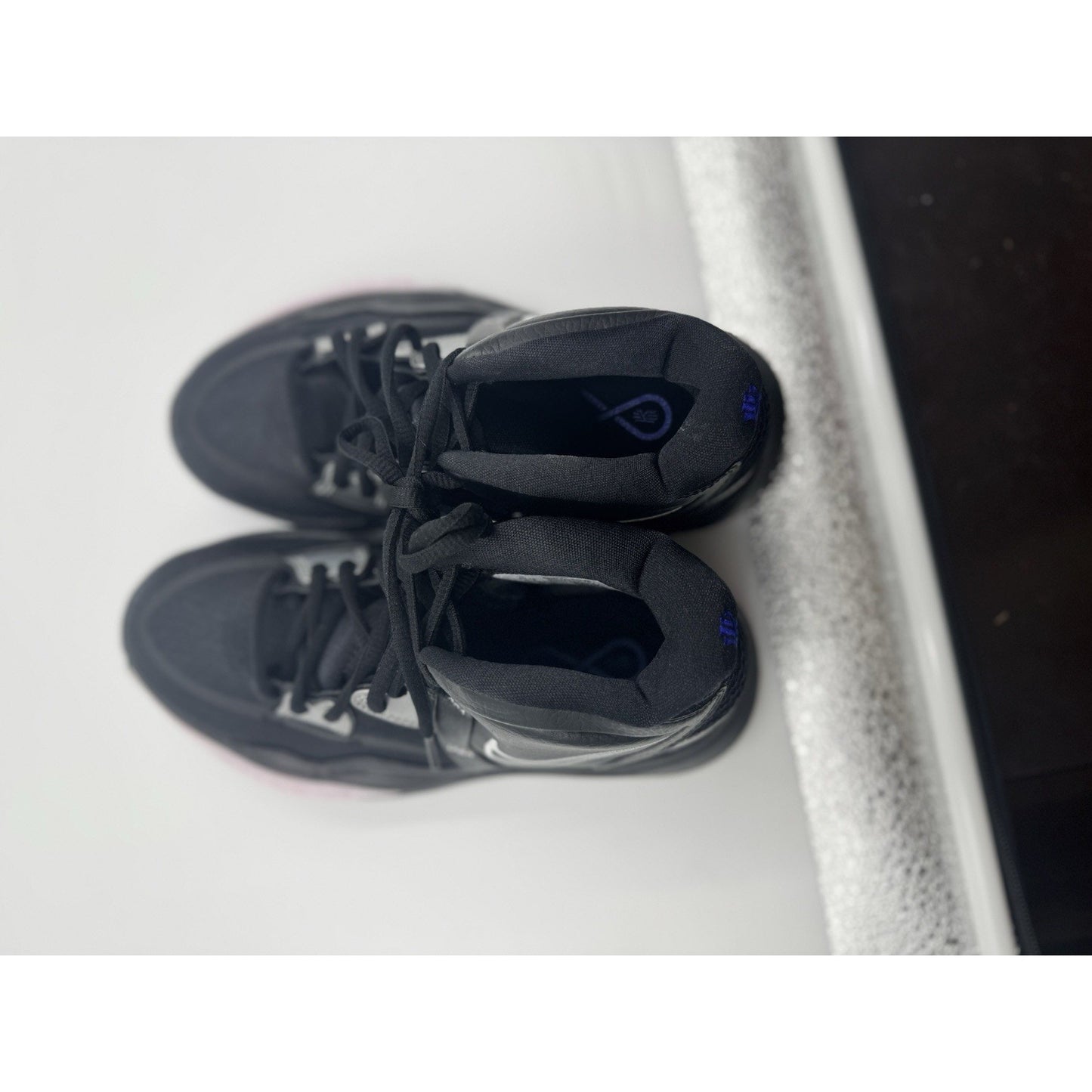 Size 4 (GS) - Nike Kyrie Infinity Mid Black Metallic Silver
