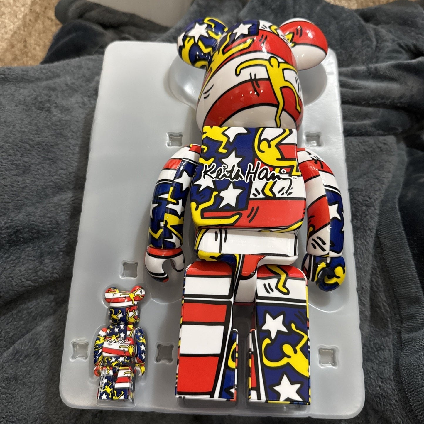 Medicom Toy Bearbrick 400% & 100% Keith Haring 07 Be@rbrick Used