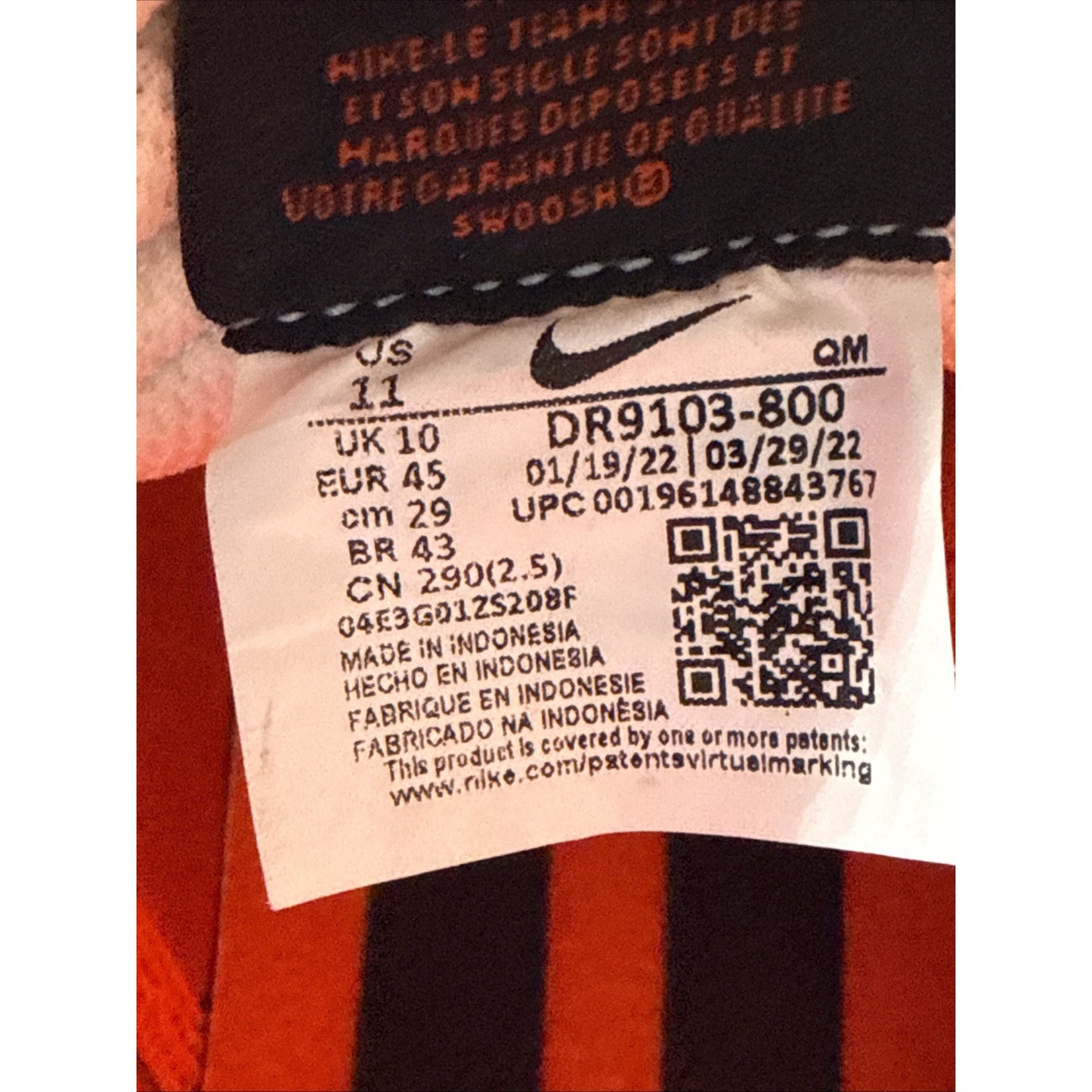 Size 11 - Nike Zoom Blazer Pro GT SB Low Team Orange