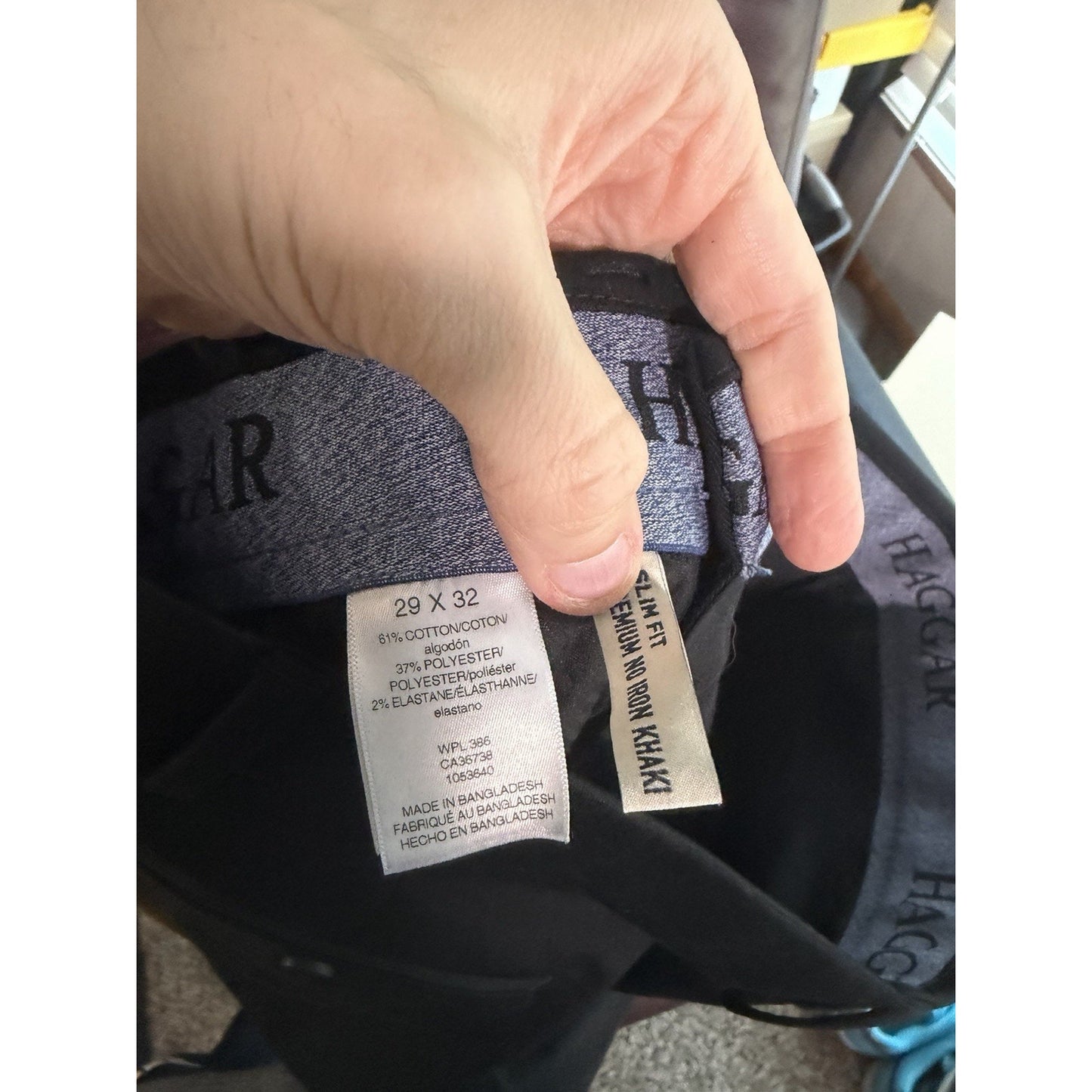 Size 29x32 Haggar Black Khaki Slim Fit Pants