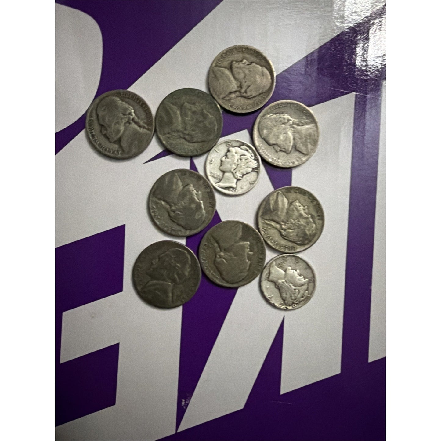 WWII Silver Coin lot 8 War Nickels 2 Liberty Dimes