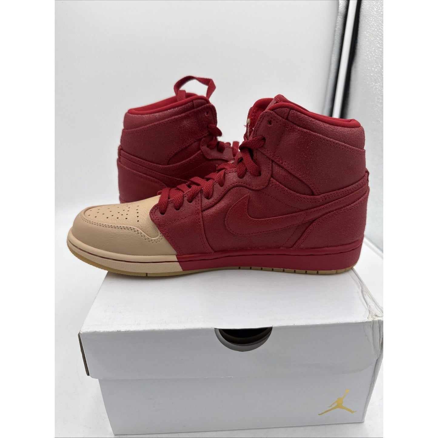 Size 9.5 - Air Jordan 1 Retro Premium High Dipped Toe - Red W