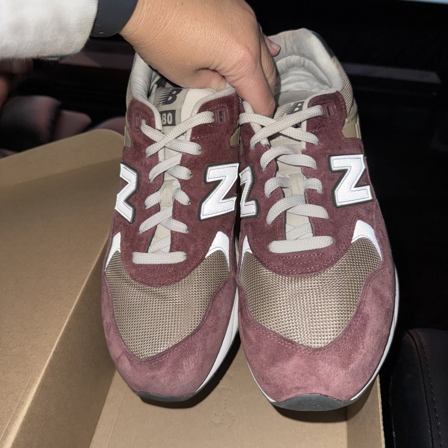 Size 10.5 New Balance 580 Washed Burgundy