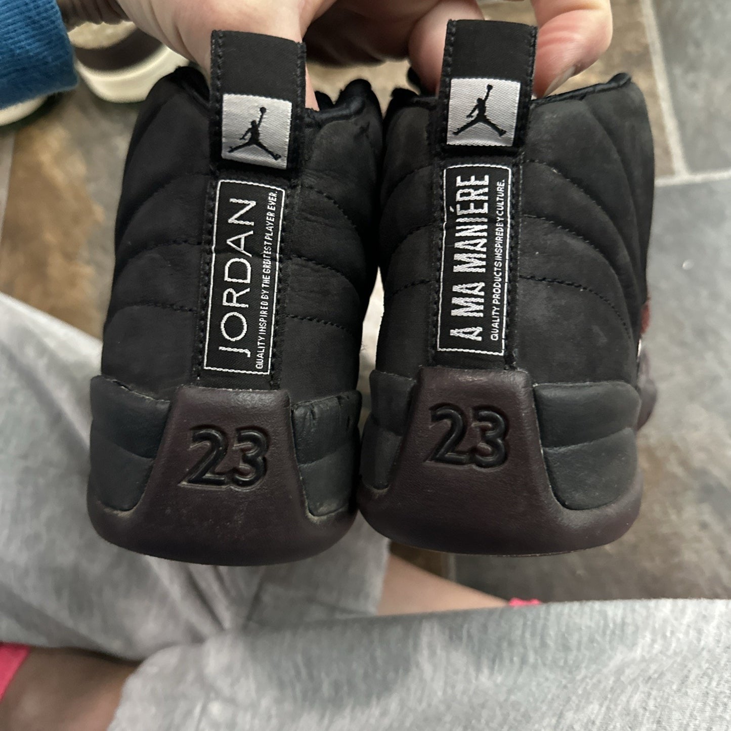 Size 6 - Jordan 12 Retro SP x A Ma Maniere Mid Black W