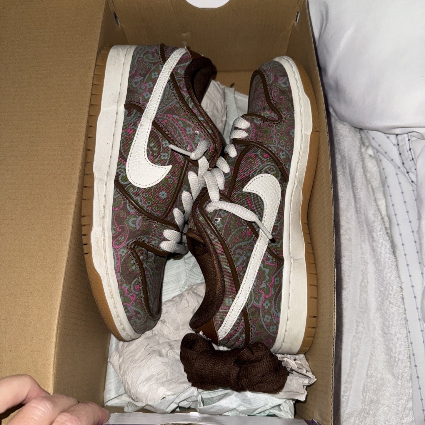 Nike SB Dunk Low Pro PRM Paisley Cacao White DH7534-200 Size 6