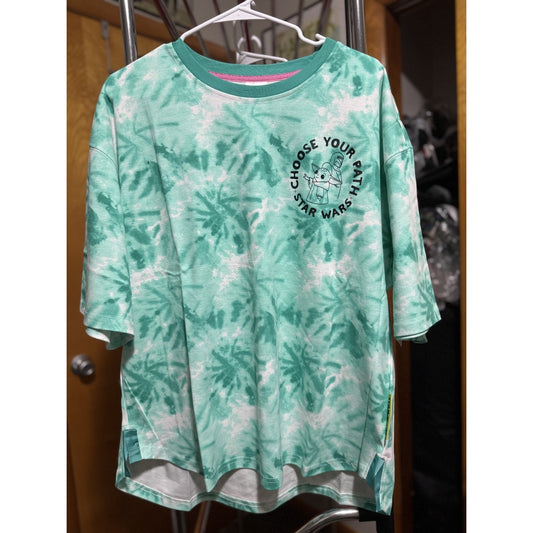 New DISNEY Star Wars Mandalorian Grogu Shirt 'Choose Your Path' Tie Dye