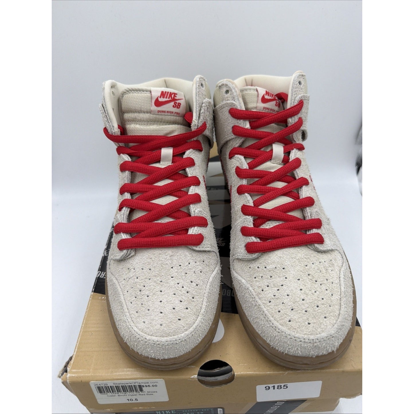 Size 10.5 - Nike Dunk Pro SB High Birch Hyper Red
