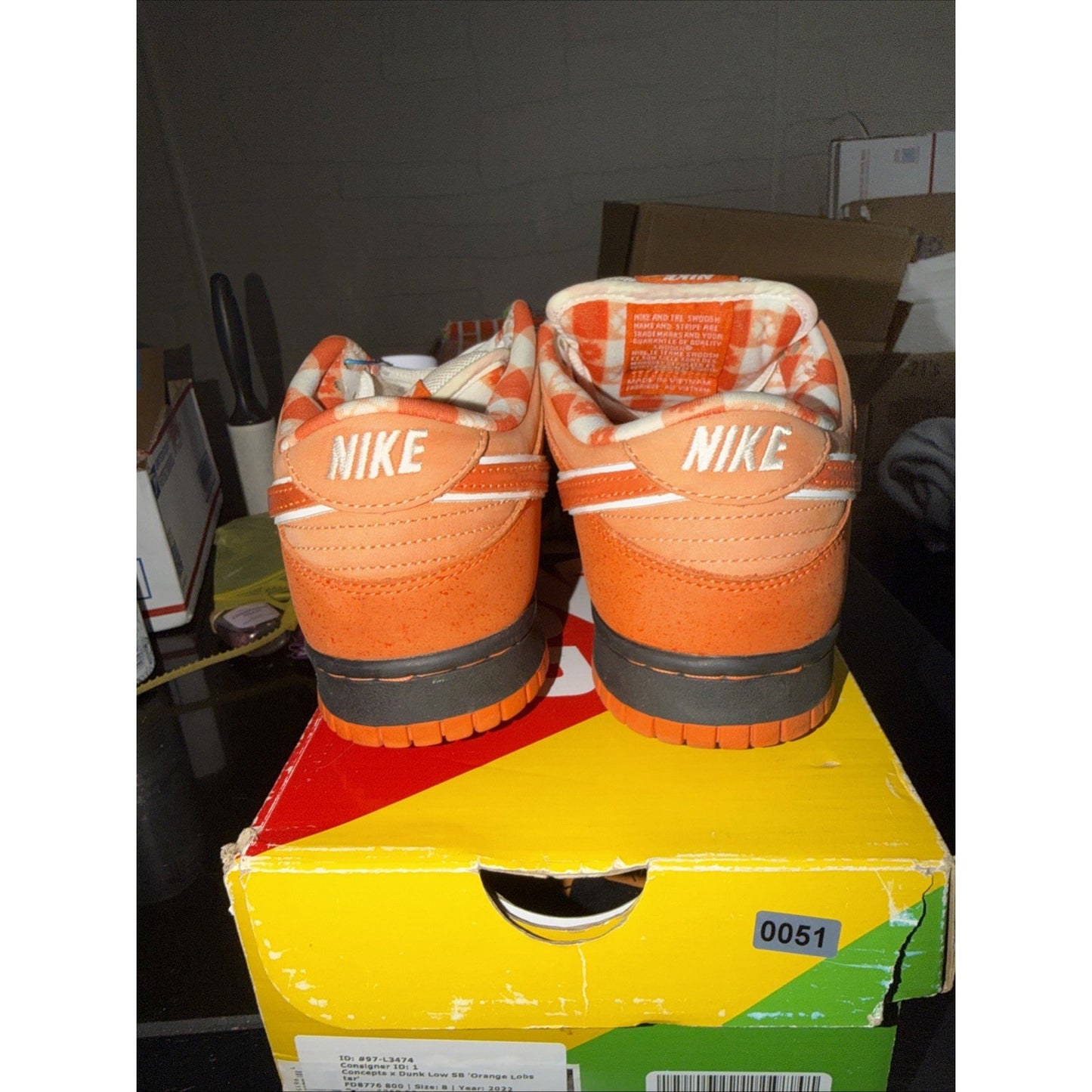 Nike SB Dunk Low 'Concepts Orange Lobster' Sneakers Size 8 FD8776-800