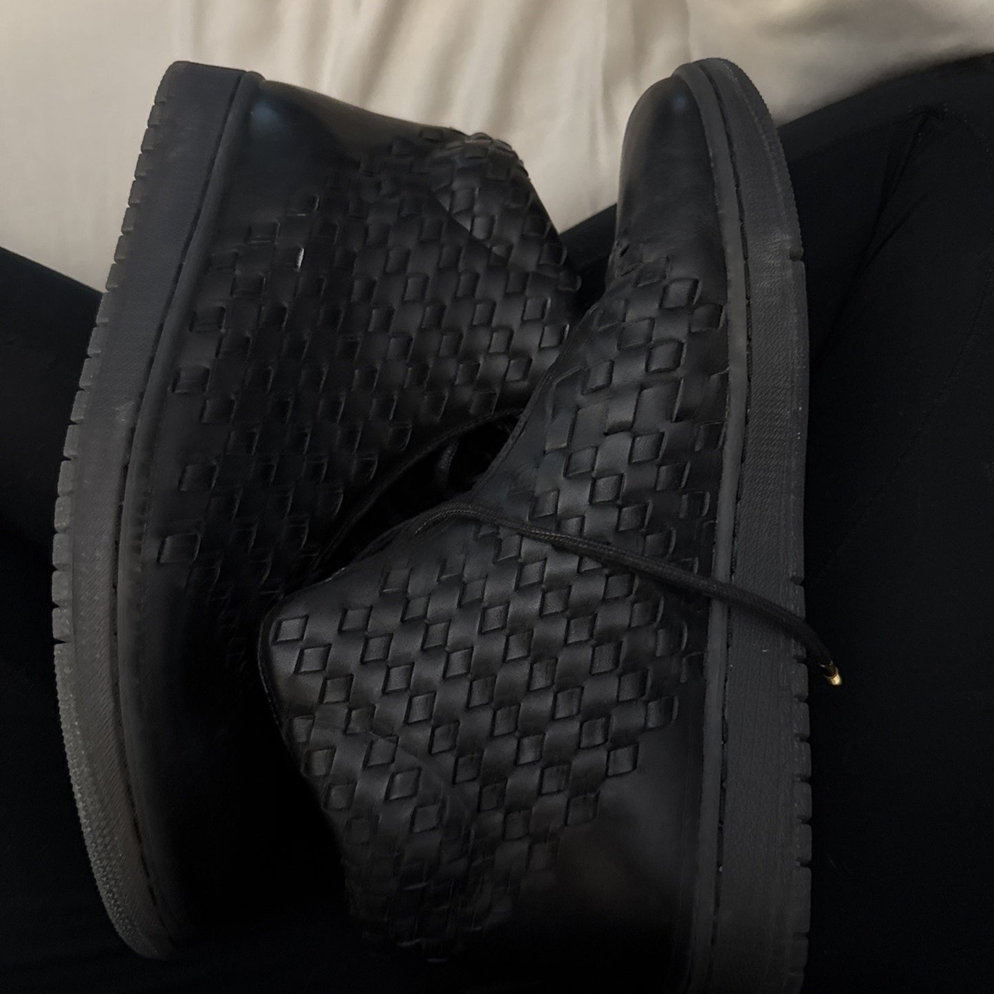 Nike Air Jordan Shine Black Leather 689480-010 Men's Size 10.5