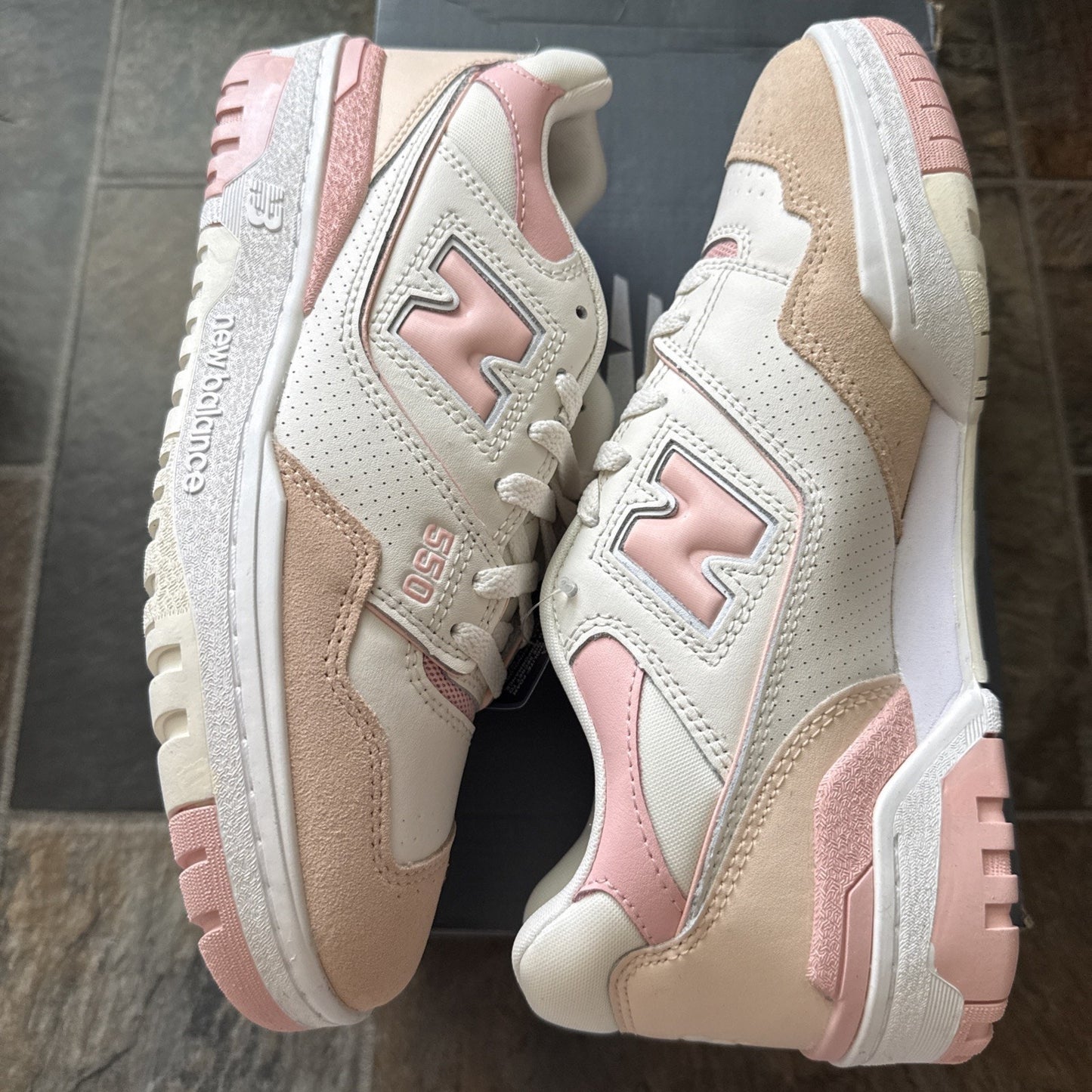 Size 9.5 - New Balance 550 White Pink W