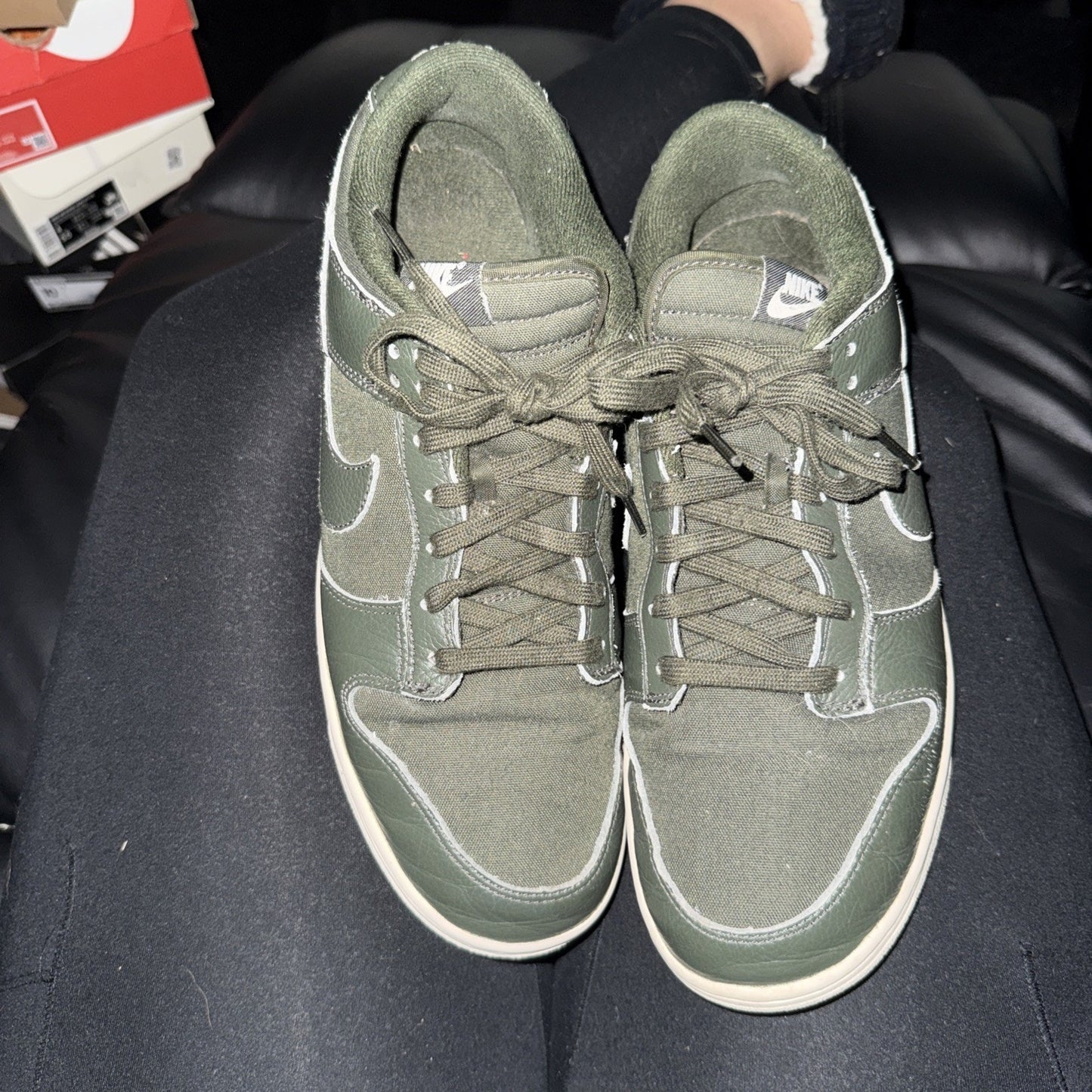 Nike Dunk Low Premium Sequoia Olive Green White Sneakers Shoes DZ2538-300 Men 12