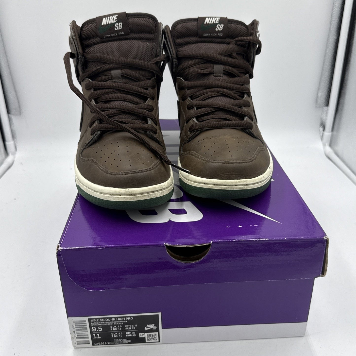 Size 9.5 - Nike Dunk SB High Baroque Brown