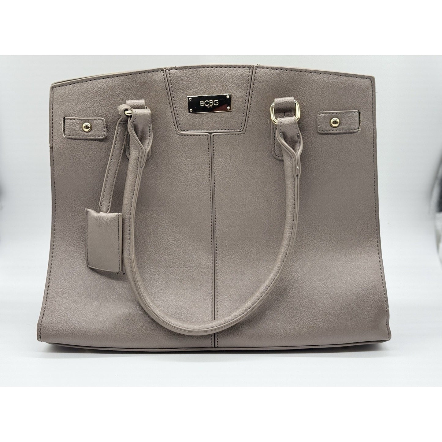 Women's BCBG Paris Chic Story Lock Tote Handbag Gray