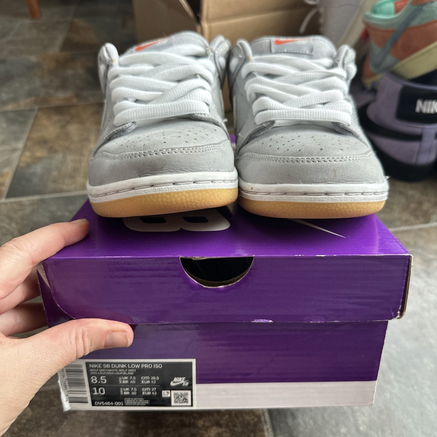 Size 8.5 - Nike SB Dunk Low Wolf Grey Gum