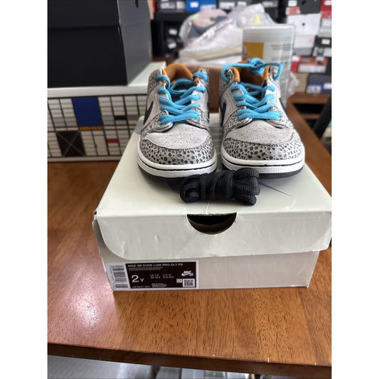 Nike SB Dunk Low Pro OLY PS Phantom Black Monarch (HF7841 001) Size 2Y BS417