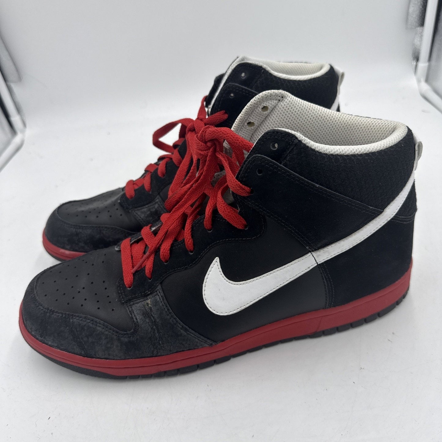 Size 11.5 - Nike Dunk High Black Sport Red