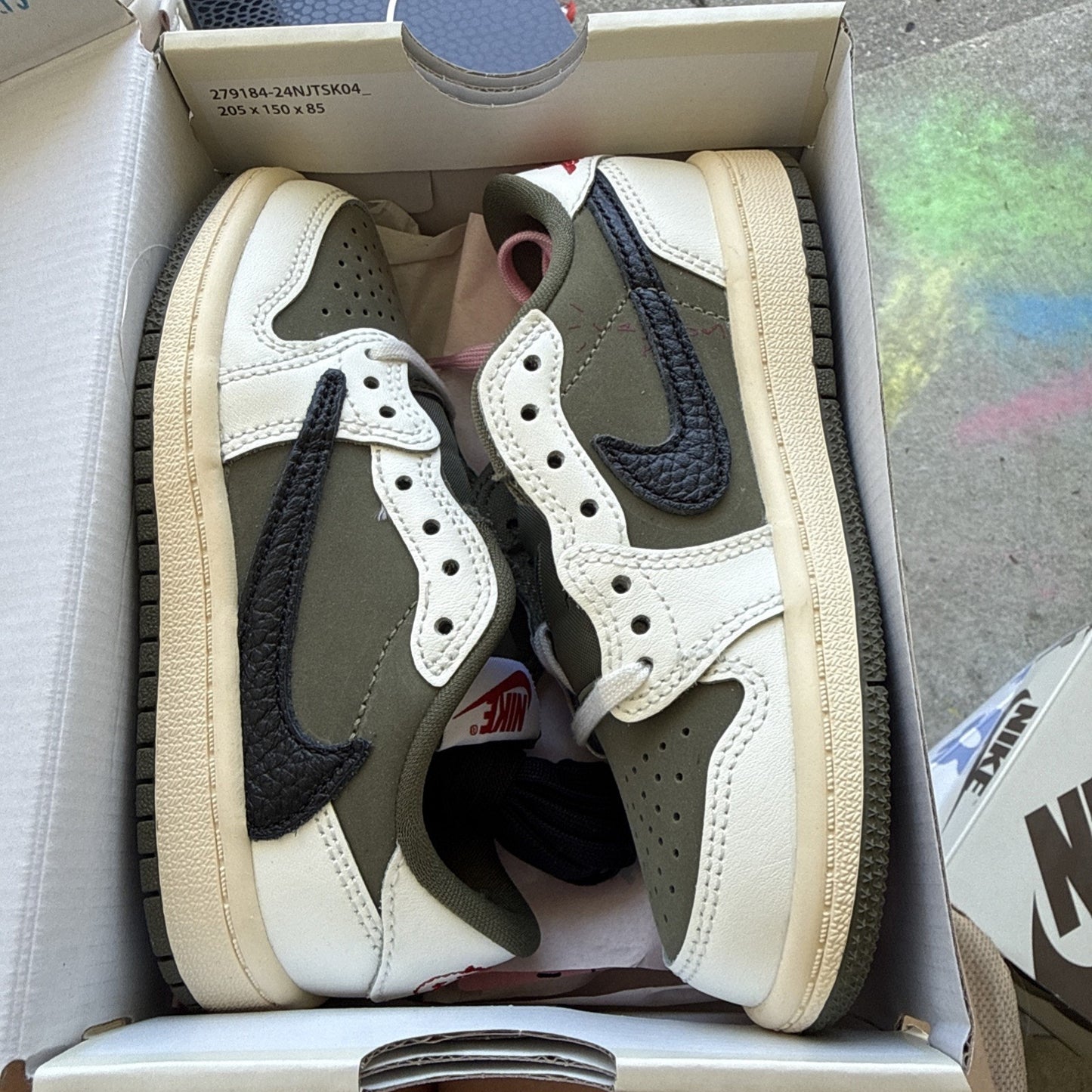 Size 11c Air Jordan 1 Low OG SP (TD) Travis Scott Medium Olive DO5441-200