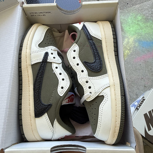 Size 11c Air Jordan 1 Low OG SP (TD) Travis Scott Medium Olive DO5441-200
