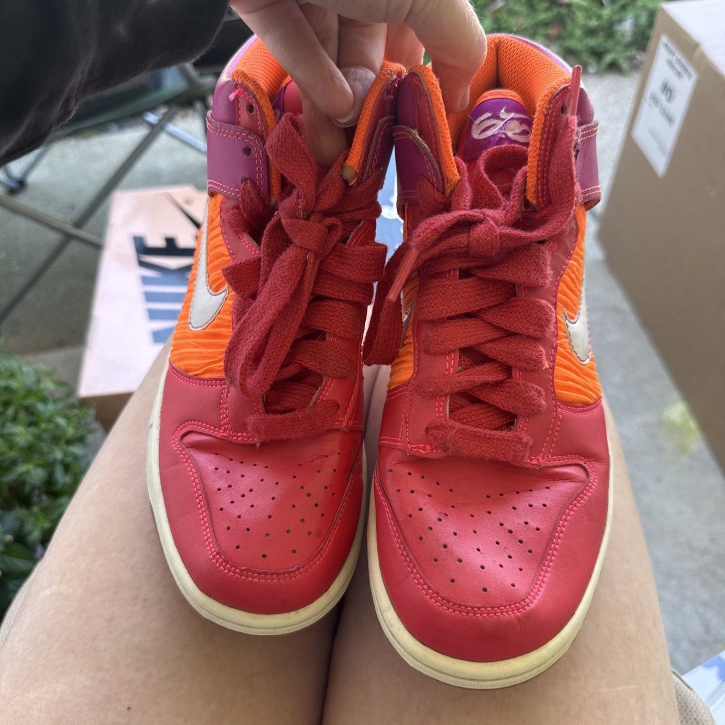Size 7 - Nike Dunk 6.0 Premium High Red Orange Grape W