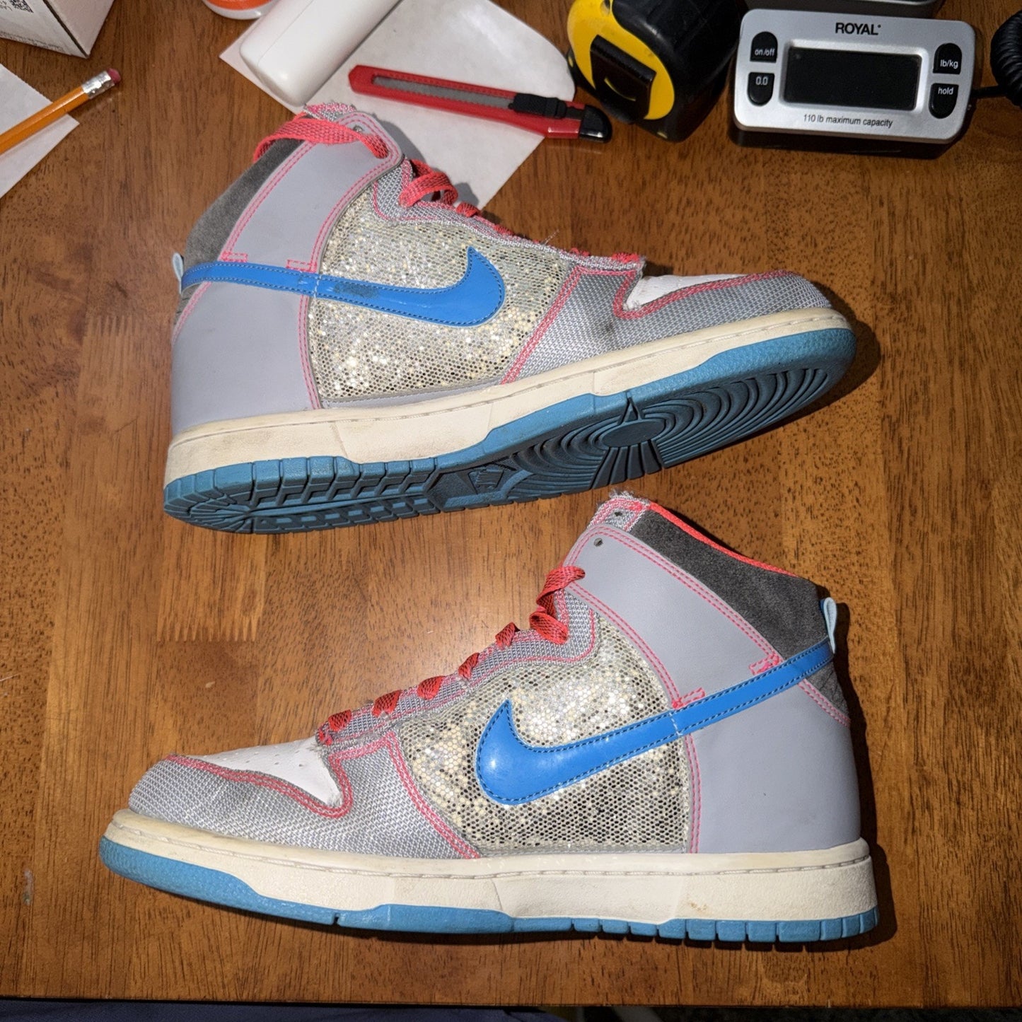 Size 9 - Nike Dunk 6.0 Premium High Grey Sequin W Rare